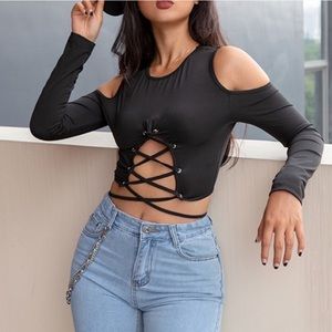 ❣️NEW❣️Cold Shoulder Lace Up